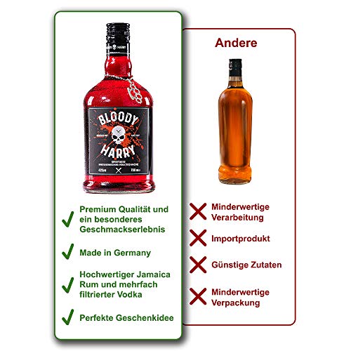 BLOODY HARRY ORIGINAL Premium Rum-Vodka Spirituose | Ideal für Cocktails & Longdrinks| Preisgekrönte Komposition | Handveredelt im Schwarzwald | 43% vol.| 0,7 Liter – Bild 8