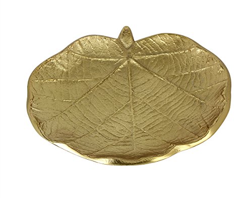 Store Indya Trinket Dish Serving Platter Dish Flower Shaped Serveware Decorative For Home Kitchen (Leaf)