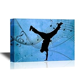 Canvas Wall Art - Hiphop Dancer Doing a Freeze Breaking Move - Gallery Wrap Modern Home Art | Ready to Hang - 12x18 inches