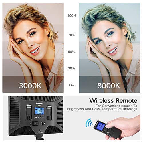 Dazzne D50(3 Packs) LED Video Lighting Kit with Wireless Remote