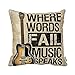Decorbox Where Words Fall Music Speaks Quote Throw Pillow Case Vintage Cushion Cover Guitar Pillowcase 16X16 Twin Sides
