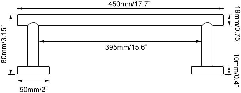 GERZWY Bathroom Towel Bar 18-Inch Brushed Stainless Steel Towel Bar Contemporary Style Wall Mount for Bath Kitchen AG1101C45-LS: Home & Kitchen