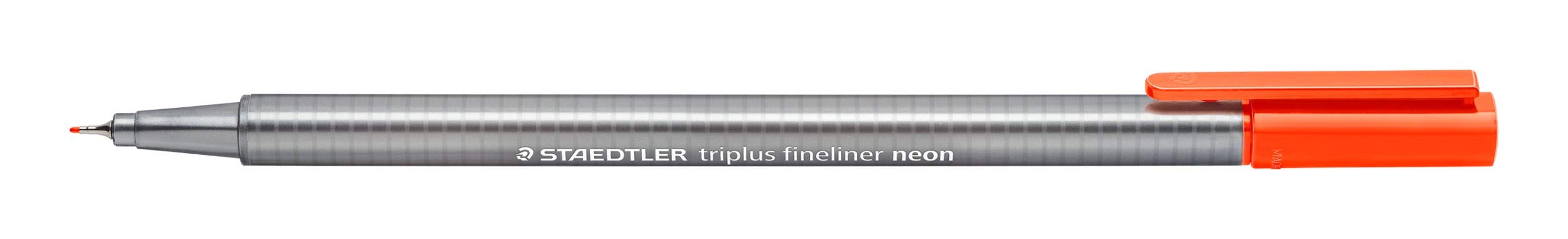 STAEDTLER Triplus 334-201 Fineliner Triangular Metal Tip Line Width Approx. 0.3 mm Pack of 10 Neon Red