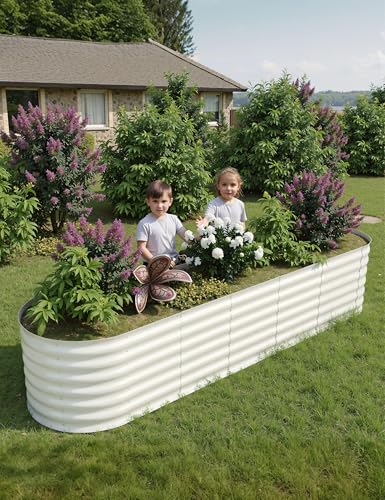 GAOMON 2-Pack Galvanized Steel Raised Garden Bed - Rust-Resistant Outdoor Plant…