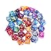 iBaseToy DND Dice Set, Polyhedral 7-Die Dice Set, Role Playing Game Dice Dungeons Dragons, Double Colors D&D Dice Sets Table Games Grey Pouch