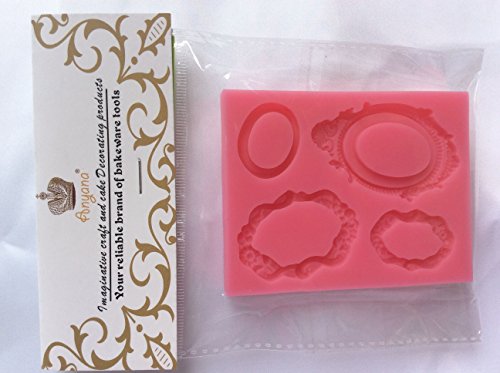 Anyana 3D Vintage Mirror Frame silicone fondant mold cake decorating tool cupcake topper edible gum paste sugar pastry decoration - Thumbnail 7