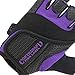 Contraband Pink Label 5137 Women's Padded Weight Lifting and Rowing Gloves w/Grip-Lock Padding (Pair) - Machine Washable Fingerless Workout Gloves Designed Specifically for Women (Purple, Small)
