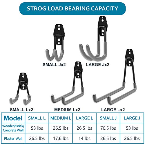 Garage Wall Hooks Ladder Storage, Favbal 10 Pack Heavy Duty Wall