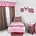 Bacati Butterflies/Ladybug Pink/Chocolate 4 Piece Girls Toddler Bedding Set, 100 Percent Cotton Includes Reversible Comforter, Fitted Sheet, Top Sheet and Pillow Case for US Standard Toddler Bed