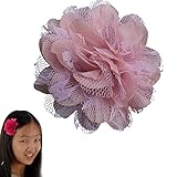 Peony Flower Hair Clip - Girl Wispy Clippy - Best NO Slip Barrette For Fine Hair(GD5-Pink)