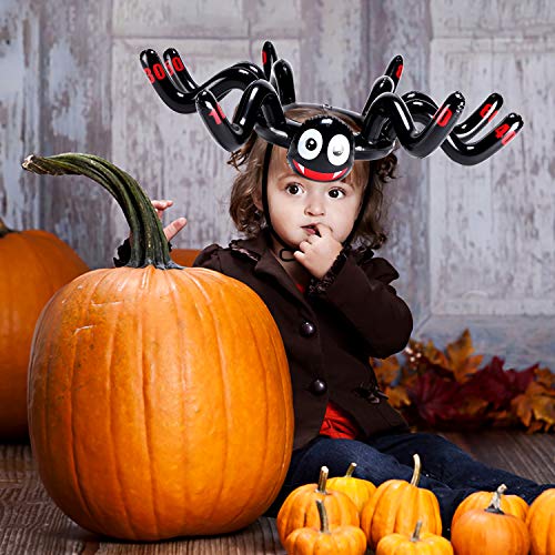 GROBRO7 11Pcs Halloween Inflatables Spider Hat Ring Toss Game Halloween Outdoor Party Favor Family Games Inflatable Toy Games Spider PVC Toys Multiplayer Games for Kids Adult - Thumbnail 4