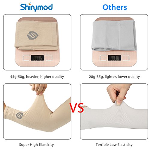 SHINYMOD-Cooling-Sun-Sleeves-2018-Newest-Upgraded-Version-1-Pair-3-Pairs-UV-Protection-Sunblock-Arm-Tattoo-Cover-Sleeves-Men-Women-Cycling-Driving-Golf-Running-1-Pair-Black