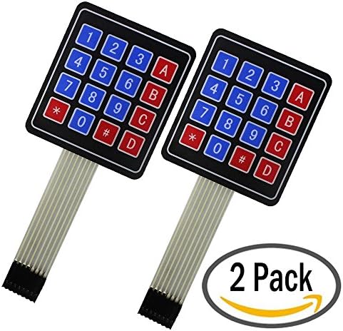 ANIMOAO 4 x 4 Matrix Array 16 Key Membrane Switch Keypad Keyboard for Arduino/AVR/PIC (2-Pack)