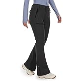 Cycorld Women's Snow Ski Pants Fleece Lined Waterproof Softshell Insulated Flare for Snowboarding Hiking Winter Outdoor