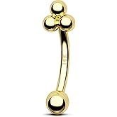 OUFER Rook Piercing Jewelry, 14K Solid Gold Eyebrow Rings, 16G Curved Barbells, Gold Rook Jewelry, Curved Barbell Piercing Jewelry, Daith Helix Rook Earrings for Women Men
