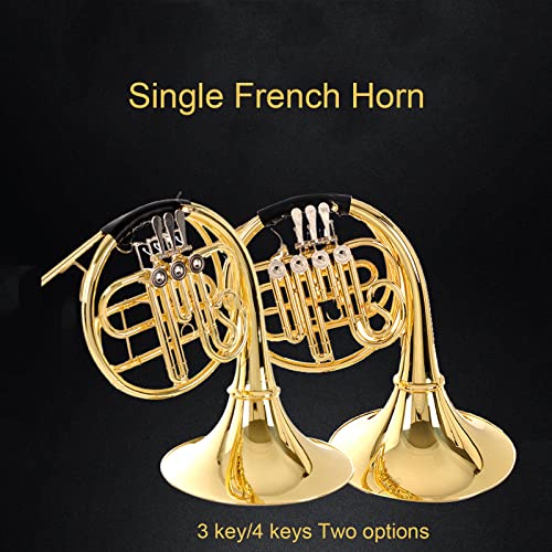 Single French Horn Flat B 3/4 Key Brass Gold Lacquer SingleRow Integrated French Horn With