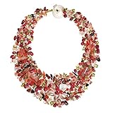Secret Autumn Flower Multi Stone Collar Necklace