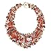 AeraVida Secret Autumn Flower Multi Stone Collar Necklace