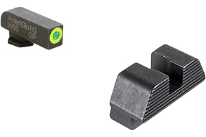 AMERIGLO Protector Tritium Green Front/Rear Square Notch Sight Set Compatible with Glock Gen 1-4 9mm/.40/.380, Gen 5 10mm/.45