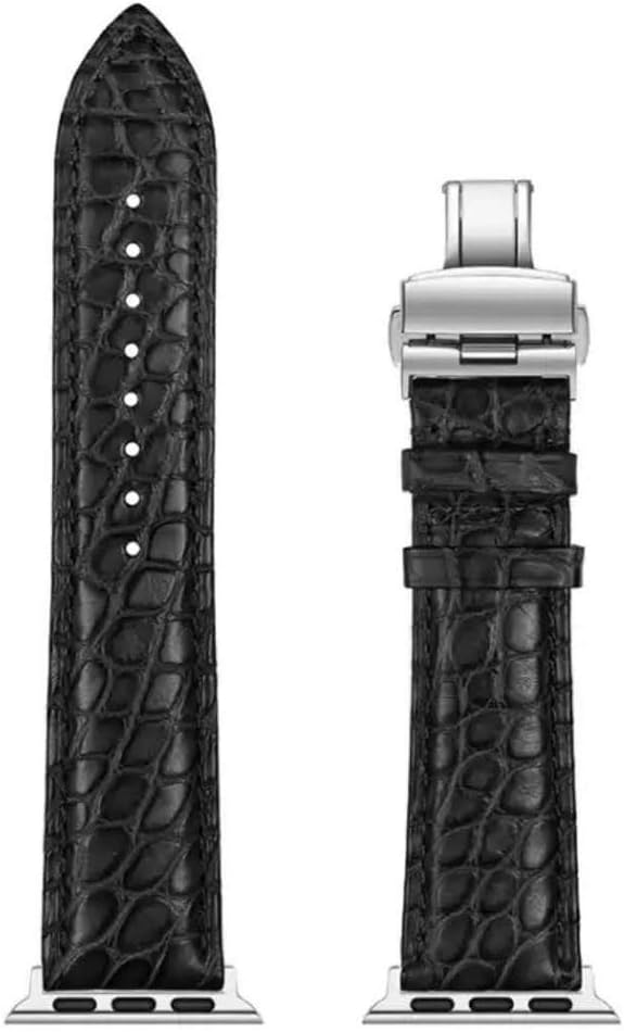 MUENShop Compatible with Apple Watch Alligator Strap 49mm 45mm 44mm 40mm 41mm Real Crocodile Replacement Band for iWatch Series 9 8 7 6 5 4 SE,Ultra/Ultra 2 - Image 5