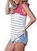 tank tops for women loose fit cotton shirts summer casual racerback sleeveless workout tees tshirts (M, Rose Red)