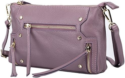 Lecxci Womens Girls Soft Real Leather Crossbody Cell Phone Wallet, Sling Shoulder Purses Bags for Women