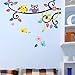 Couple Owl Singing on Branches with Birds owl Wall Decal Nursery Wall Decal