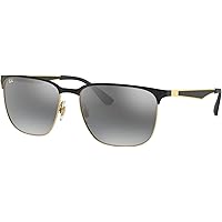 Amazon.com: Ray-Ban RB3569 187/88 59MM Black on Gold/Plastic Lens