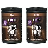 CLICK All-in-One Protein & Coffee Meal Replacement Drink Mix, Mocha, 15.8 Ounce (2 Pack)