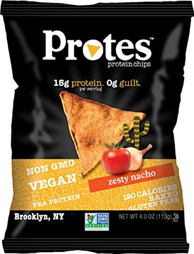 Protes Protein Chips - Zesty Nacho - High Protein, Low Carb, Vegan, Gluten-Free, 4 oz. Bag (Pack of 4)