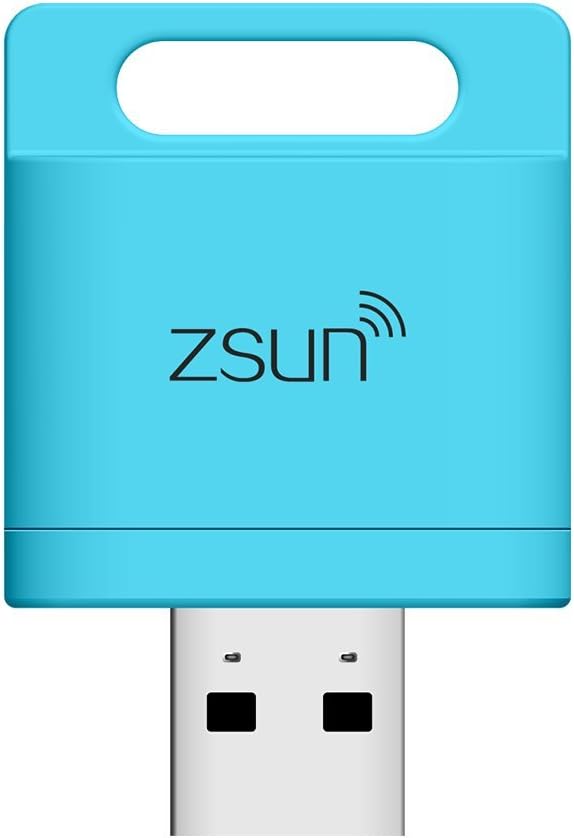 ZSUN Portable WiFi/ Portable TF Card Reader for iPhone/iPad/Windows 7 8 PCs/IOS and Andorid Smartphones Tablets(Blue)