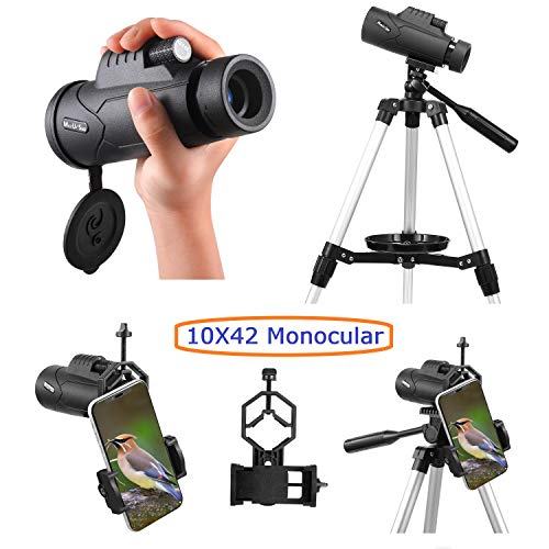 MaxUSee 70mm Refractor Telescope with Adjustable Tripod for Kids Adults & Beginners + Portable 10X42 HD Monocular Bak4 Prism FMC Lens, Travel Scope with Backpack and Phone Adapter - Thumbnail 3