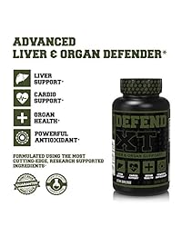 Defend-XT - Soporte para el hígado y el ciclo de órganos, soporte para la salud del corazón y el colesterol con Bergavit 40, cardo de leche, NAC, potente antioxidante, suplemento de cardio y desintoxicación, 60 pastillas vegetales