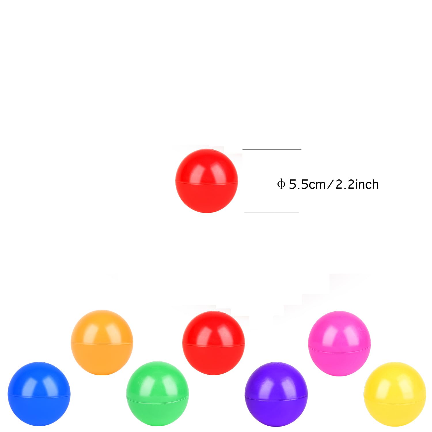 Vanland Ball Pit Balls for Baby and Toddler Phthalate Free BPA Free Crush Proof Plastic - Multicolored Pit Balls in Reusable Play Toys for Kids with Storage Bag