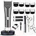 SUMCOO Hair Clippers, Low Noise Cordless Kids Grooming Clippers and Hair Trimmer for Men and Baby with 2 Rechargeable Batteries, Charging Base and 8 Guide Combs (Grey)