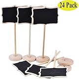 Swity Home 24 Pack Rectangle Chalkboards Best for Wedding Party Table Numbers, Message Board Signs, Set of 24