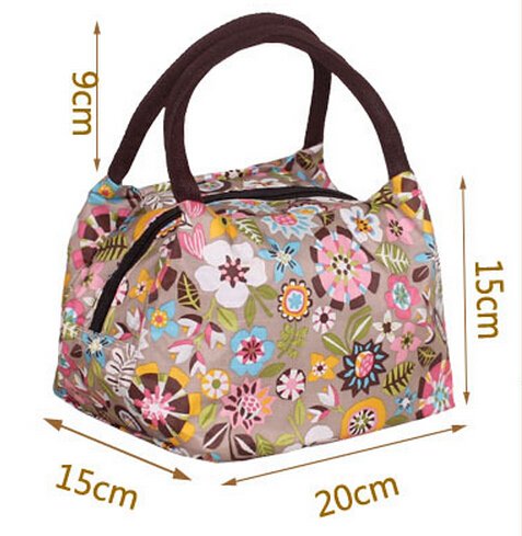 MiCoolker(TM) Round Handle Casual Fashion Printing Handbags Hand Carry Bag Lunch Bag Packet Tote Travel Zipper Organizer Box