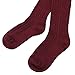 Ordenado Womens Thigh High Socks Extra Long Over the Knee Leg Warmer Cotton Boot Stockings(Wine Red)