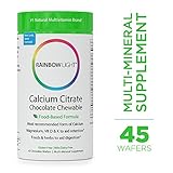 Rainbow Light Calcium Citrate Chocolate Chewable Wafers Food-Based Formula, 45-Count