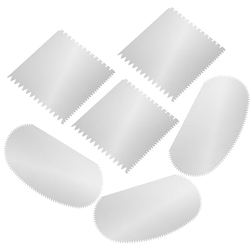 Xindojuz 6 PCS Scraper Clay Tools, Stainless Steel Pottery Clay Ribs Serrated Scraper Sculpture Cutter Crafts Tool Ceramics Sculpting Tools Set for Sculpting Texturing Artists Modeling Potter