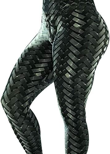 Alamana Leggings for Women, High Waist Push up Hip Weave Print Women Fitness Yoga Elastic Leggings Pants