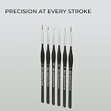 H&S Detail Paint Brushes Set 6pcs Fine Tip for Acrylic Watercolor Oil view 5