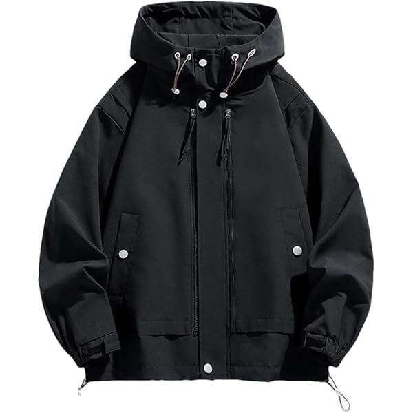 メンズウェア RUFFLOG STRETCH NYLON WIND BREAKER BLACK Double Zip Windbreaker (JK-OB02) - Black – Rhythmic Tones