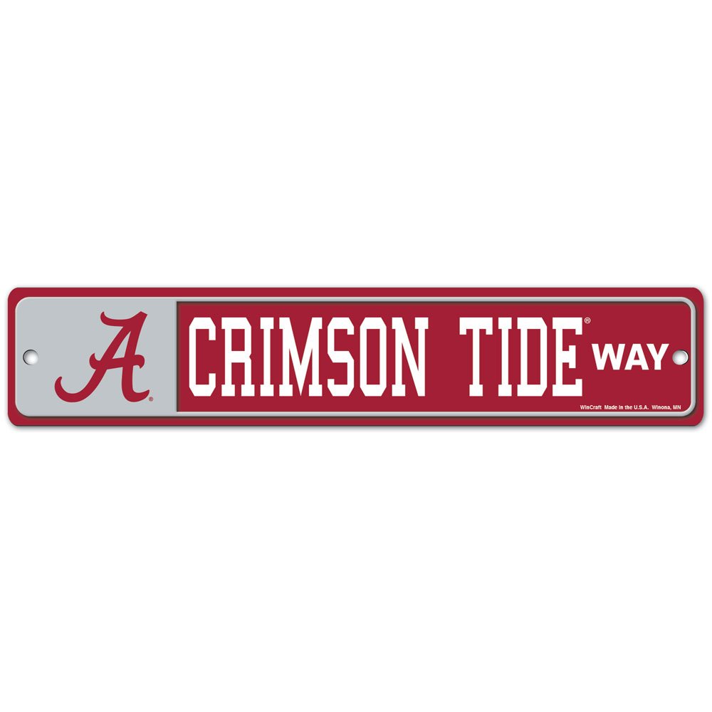 WinCraft NCAA University of Alabama 89334010 Street Zone Sign 4.5 x 17