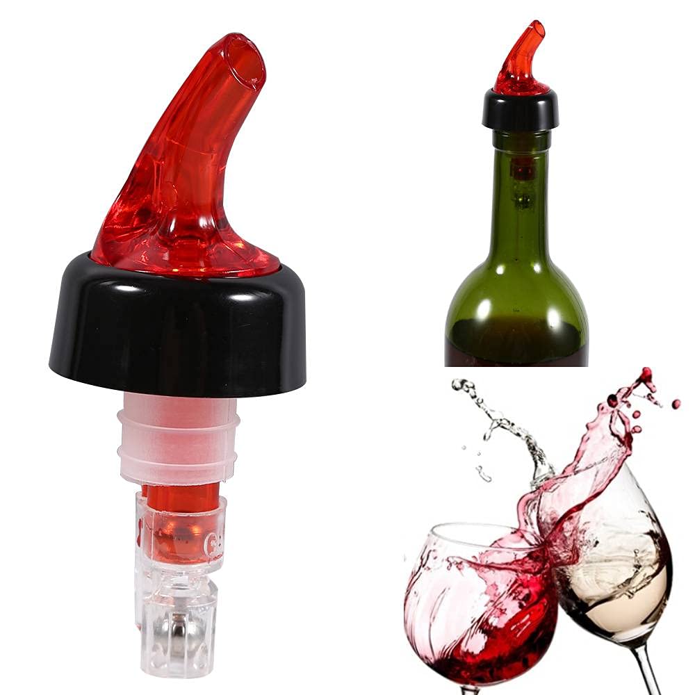 15mL Cocktail Pourer Bar Dispenser, Measuring Bottle Pourer Plastic Quick Shot Liquor Measure Pourer for Home Bar Drink Wine Cocktail Dispenser Tool(Red)