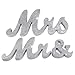OULII MR MRS Wooden Letters Wedding Decorative Letters (Silver)
