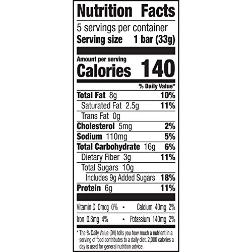 Annie's Homegrown Cookie Dough Protein Bar Peanut Butter, 1.17 oz, 5 ct