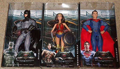 Wonder woman, batman and superman 3-piece figurine set