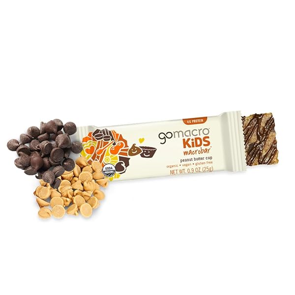 GOMACRO KIDS MACROBAR ORGANIC VEGAN SNACK BARS – PEANUT BUTTER CUP (0.90 OUNCE BARS, 7 COUNT)