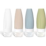 MUPIU Leakproof Silicone Travel Bottles,4-Pcs Set with TSA Approved PVC Bag, BPA Free Refillable 2 oz Containers for Travelin